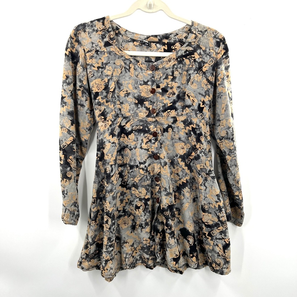tanami fairycore babydoll tunic top aztec southwestern boho hippy granola  S‎ M